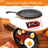 Lallisa 12 Sets Cast Iron Fajita Plate Set Fajita Plate