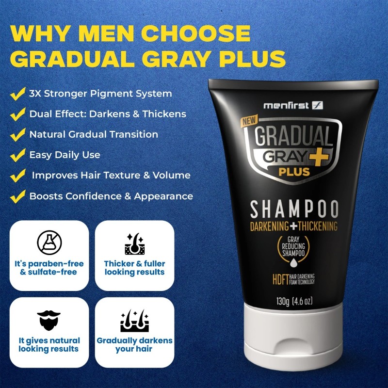 Gradual Gray PLUS Shampoo - Darkening + Thickening - 3x