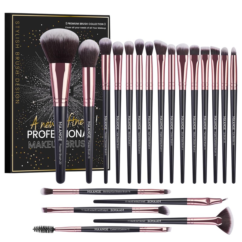 Brochas de Maquillaje Profesional 20 Piezas Set de Brochas Maquillaje