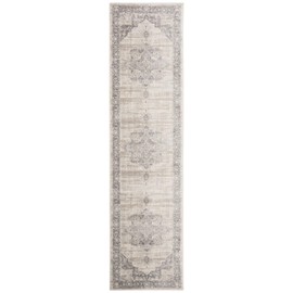Safavieh Brentwood Collection BNT865B Medallion Distressed Runner, 2' x 6', Cream/Grey