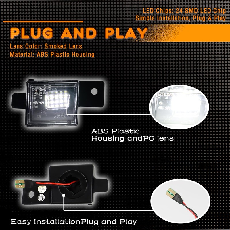 ZDEERAOTO LED License Plate Light for 2014-2023 Chevy Silverado GMC