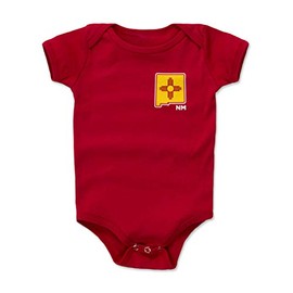 500 LEVEL New Mexico Baby Infant One Piece Bodysuit (6-12 Months, Red) - New Mexico State Flag Silhouette WHT