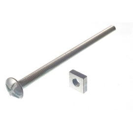 Pack Of 8 Roofing Bolt Cross Head 6Mm M6 X 100Mm Length Bzp With Square Nuts