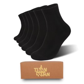 TUAN YUAN Bamboo Men Women sock Breathable Sock Quarter Thin Ankle High Sock Comfort Cool soft Sock 6 Pairs