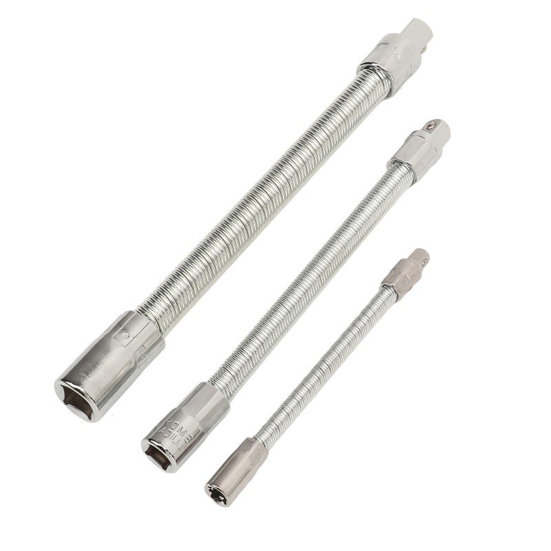 3PCS Flexible Extension Rods Wrench Socket Universal Connecting Rod for