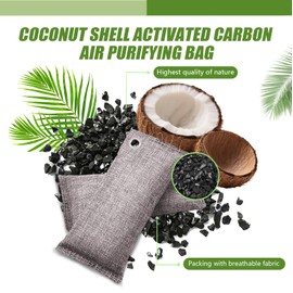 Activated Charcoal Odor Absorber, Odor Eliminator for Strong Odor,Coconut Shell Charcoal Air Purifying Bags for Home Car Closet Pet, Smoke Room Deodorizer