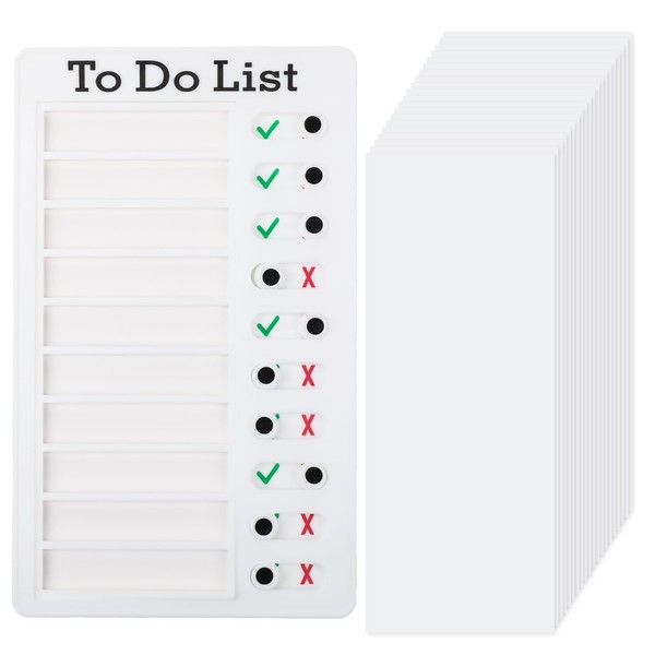 Dimeho Task Chart Reusable Visual Schedule Board Removable To-Do List Portable Daily Routine Checklist Table with 10 Sliders for Office and Home Planning Efficient