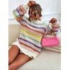 CHARTOU Women Contrast Striped Pullover Sweater 2025 Fall Outfits Oversized