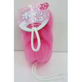 OE Soft Body Sponge, Pink, Approx. Length 16.5 x Width 3.9 x Height 3.9 inches (42 x 10 x 10 cm), Whipping, Long, Foaming Net, Fluffy, Washable