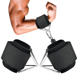 Tiwqvi Neoprene Padded Wrist Straps, 2 Pack Adjustable Wrist Cuffs for Cable Tractors, Neoprene Straps, Comfortable Fitness Strength Training Equipment Workouts for Men and Women