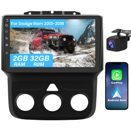 AWESAFE Android Car Radio for Dodge RAM 1500 2500 3500 2013 2014 2015 2016 2017 2018, 9" Ram 1500 Radio Replacement with 5G WiFi CarPlay Android Auto - 2+32GB (Only fit Manual AC)