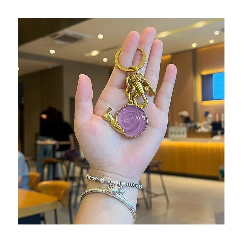 LXHSLJN Agate Snail Keychain Bag Charms for Women Handbags Cute