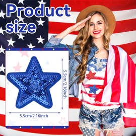 12pcs Sequin Star Iron on Patches Clothing Embroidered Colorful Shiny Star Sew on Patches Applique Repair Patch ﻿DIY Crafts for Clothing Jacket Jeans Pants Dress Backpack Hat Decorations
