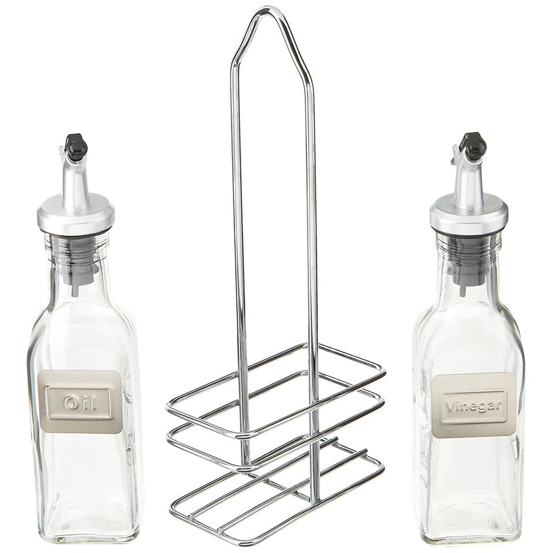 CUISINOX Cruet Oil and Vinegar Bottles Set with Dripless Spouts