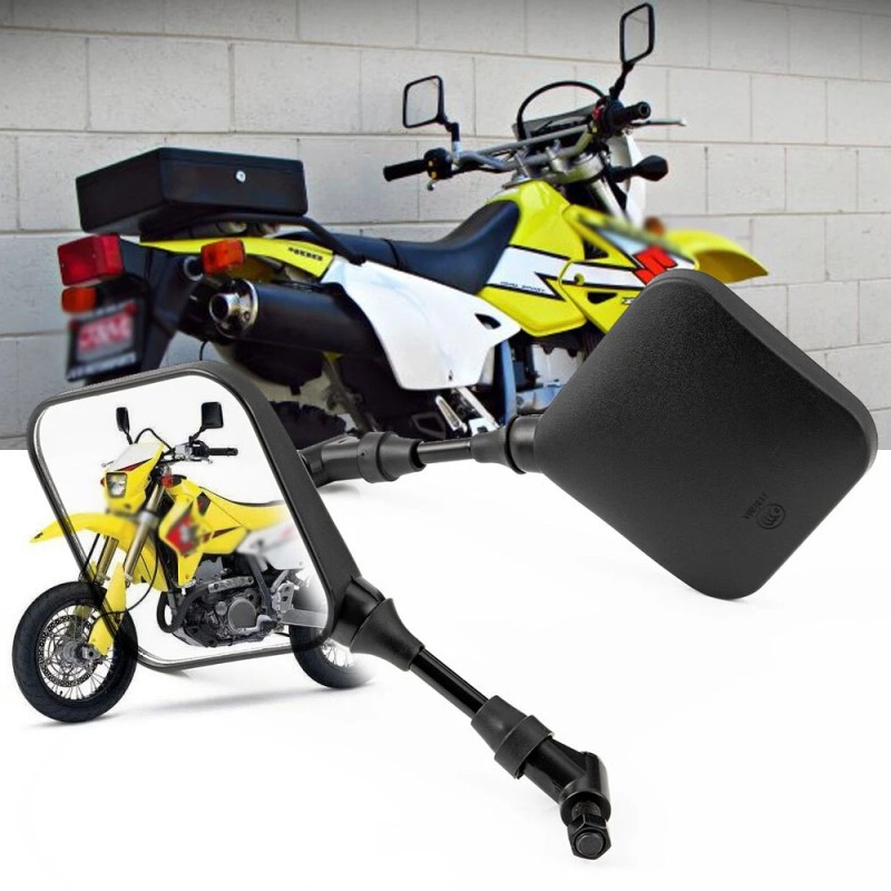TWOM Black Dual Sport Motorcycle Side Mirrors For Suzuki DR200
