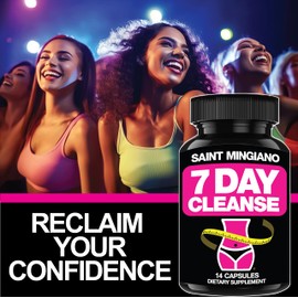 Saint Mingiano 7 Day Cleanse Program | Colon Detox with Natural Laxative for Constipation & Bloating | Extra-Strength Senna Leaf Supplements | Strong for Some People.