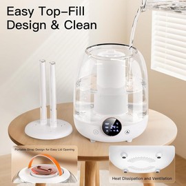 Snblzhef Humidifiers for Bedroom Cool Mist Humidifiers for Bedroom for Baby and Large Rooms