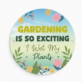 Red Ocean Gardening So Exciting Funny Novelty Garden Sign For Outside Hanging Sign For Shed Summerhouse Plaque Friendship Gift Gardening Gift Men Women