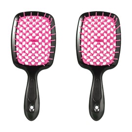 2pcs Vented Detangling Hair Brushes for Unbrush, Detangler Brush for Curly Hair Practical Detangle Hair Comb Anti-static Detangling Brush for Wet Dry Natural Thick Hair(Rose Red)