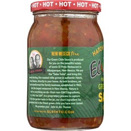 El Pinto All Natural Green Chile Sauce Hot, 16 Oz (Pack of 6)