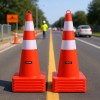 28 In Orange Traffic Cones With Reflective Collars Weighted Base