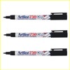 3 x Artline Laundry Marker Waterproof Ek-750, Black Ink 0.7mm