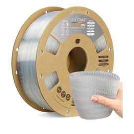 OVERTURE OVERTURE TPU High Speed Filament 1.75mm Flexible 95A TPU Roll, 3D Printer Filament,Dimensional Accuracy +/- 0.02 mm, Fit Most FDM Printer(HS TPU Transparent)