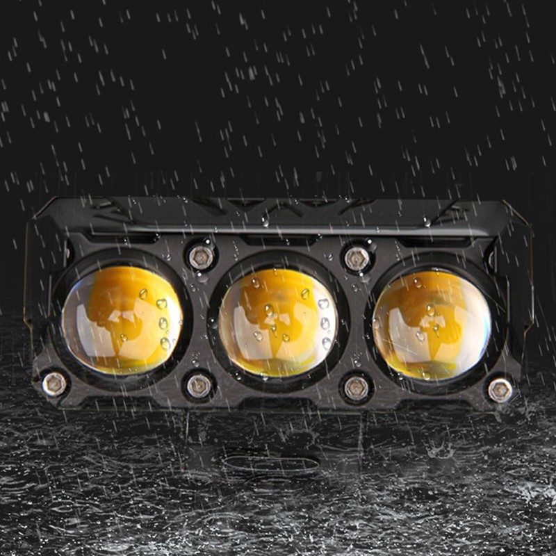 Yolispa Motorcycle Additional Headlight Fog Light, Three Light Modes LED