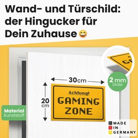 DankeDir! Gaming Zone - Sign - Playroom Student Decoration Party Decoration Gamer Gift Idea Door Sign Room Party - Gamer Birthday Gift Teenager Decoration Boys