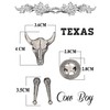 Milacolato 2-Piece Leather Tie Cow Skull Texas Ranger Star Chain