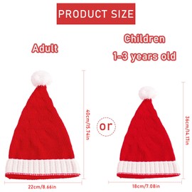 Lets Joy Christmas Hat, Knitted Santa Hat, Red Santa Hats, Plush Santa Hat, Party Hat, Santa Hat, Christmas Hat, Winter Hat for Children and Adults