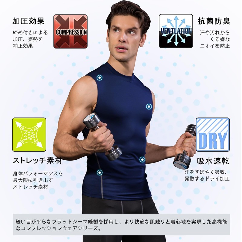 Muaghyee Sleeveless Compression Inner Men's Tank Top, Sports Innerwear, Compression