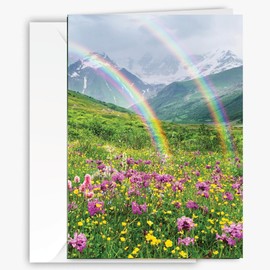 90210 Exotics Inspirational Greeting Card – Beautiful Photographic double rainbow for Birthdays, Friendship & dreamers -Heartwarming Sentiment inside, Free Envelope for Easy Gifting - larger size 5x7