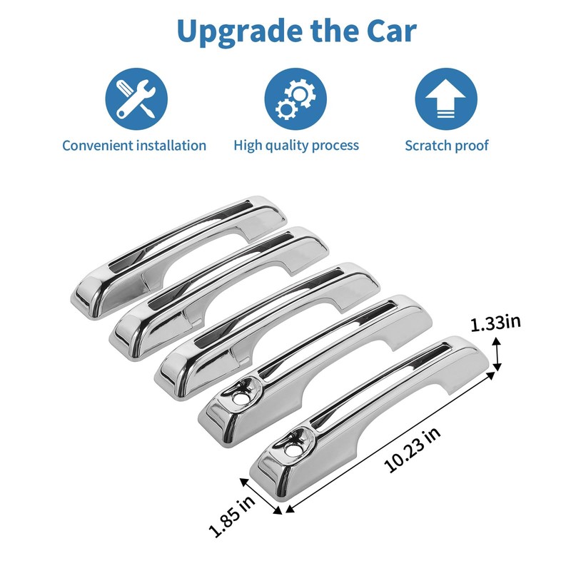 PDKLIN for Bronco Sport Door Handle Cover Chrome for Ford