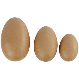 Crafty Capers Three Opening Fillable Paper Mache Eggs to Decorate | Two Part | 12,15 & 18cm