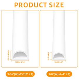 23FT Weather Stripping Door Seal, Self Adhesive Door Weather Stripping, Silicone Door Seal Strip for Door Frame, D-Shaped Door Insulation Strip, for Door & Window (White, 9/16"(W)×15/32"（T)×23ft(L)