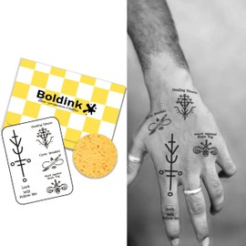 Boldink Temporary Tattoos, semi permanent tattoos, 15-day long lasting tattoo sticker, waterproof and anti-reflective, unique design(Mysterious Totem)