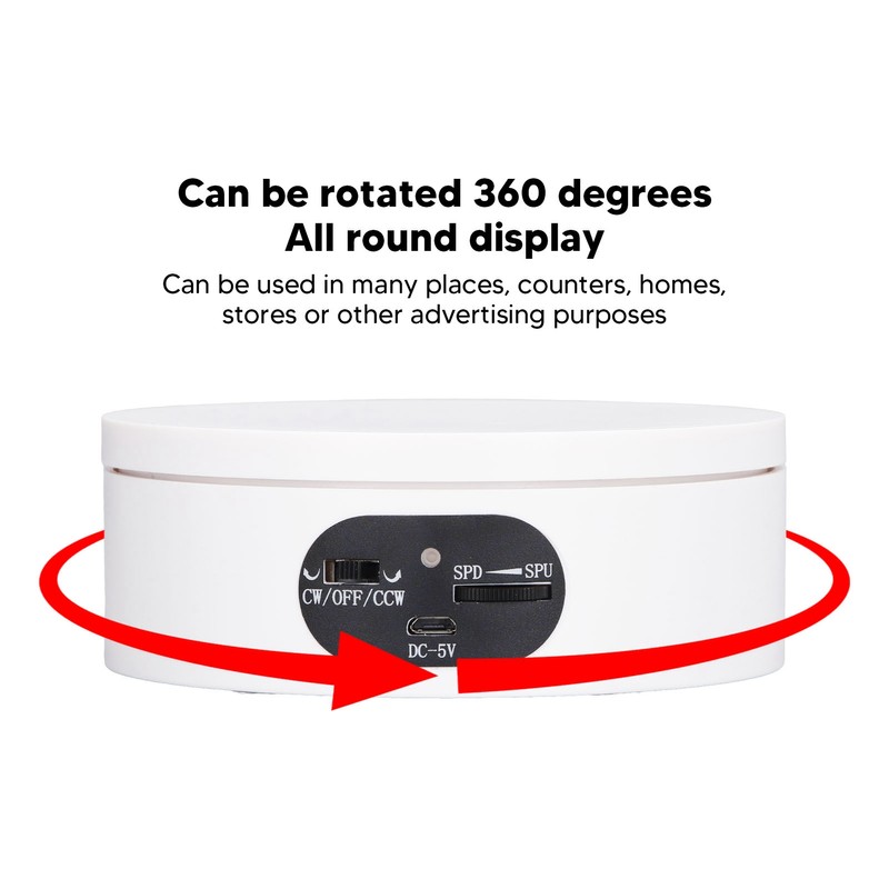 Rotating Display Stand 5.5lb Load Capacity 360 Degree Photography Turntable