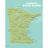 Minnesota State Parks Checklist Map 11x14 Print (Green & Aqua)