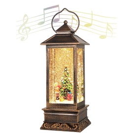 Christmas Decorations Christmas Lanterns,Xmas Gifts Christmas Snow Globe Vintage Home Suitable for Party Wedding Indoor Outdoor Patio,Sparkling with Music Singing