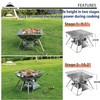 CAMPINGMOON Stainless Steel Foldable Camping Grills Portable Wood Burning Charcoal
