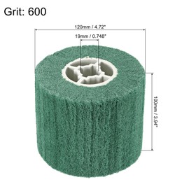 sourcing map 2pcs 120x100x19mm 600 Grit Non-Woven Polishing Burnishing Wheel Nylon Wire Drawing Abrasive Flap Wheel for Surface Treatment Stainless Steel Copper Aluminum Green