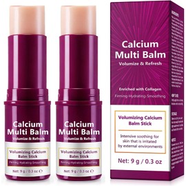 Calcium Volume Multi Balm, Calcium Multi Balm Stick, Korean Collagen Moisturing Stick, Firming & Moisturizing, Anti Wrinkle Calciums Balms,Suitable for Eyes, Neck, Face 2 PCS