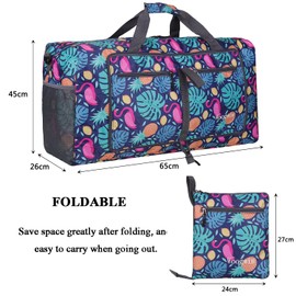 ehsbuy 60L Foldable Travel Duffle Bags for Men Women Large Holdall Bag Waterproof Overnight Weekend Bags for Gym Luggage