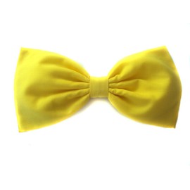Solid Color Jewel Tone Essentials Hair Bow Collection (Barrette, Yellow)