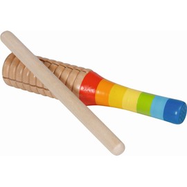 Goki 61874 Rainbow Percussion Staff Drums, Multicoloured