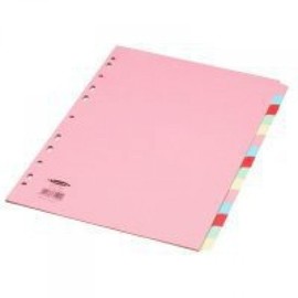 Concord Subject Dividers 230 Micron 15-Part A4 Assorted Ref 71599/J15