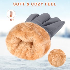 ihuan Winter Gloves for Men Women - Cold Weather for Running Cycling, Waterproof Snow Warm Thermal Touchscreen Finger