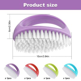 Hand Nail Brushes, 4Pcs Handle Nail Cleaning Brush 4 Colors, Handle Grip Nail Brushes Handle Grip Heavy Duty Nail Brushes Plastic Nail Scrubbing Brush for Gardeners Mechanics Hand Under Nails