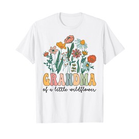 Grandma Of The Little Wildflower Birthday Party Baby Shower T-Shirt